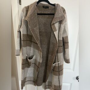 Cozy Plaid Open Front Cardigan